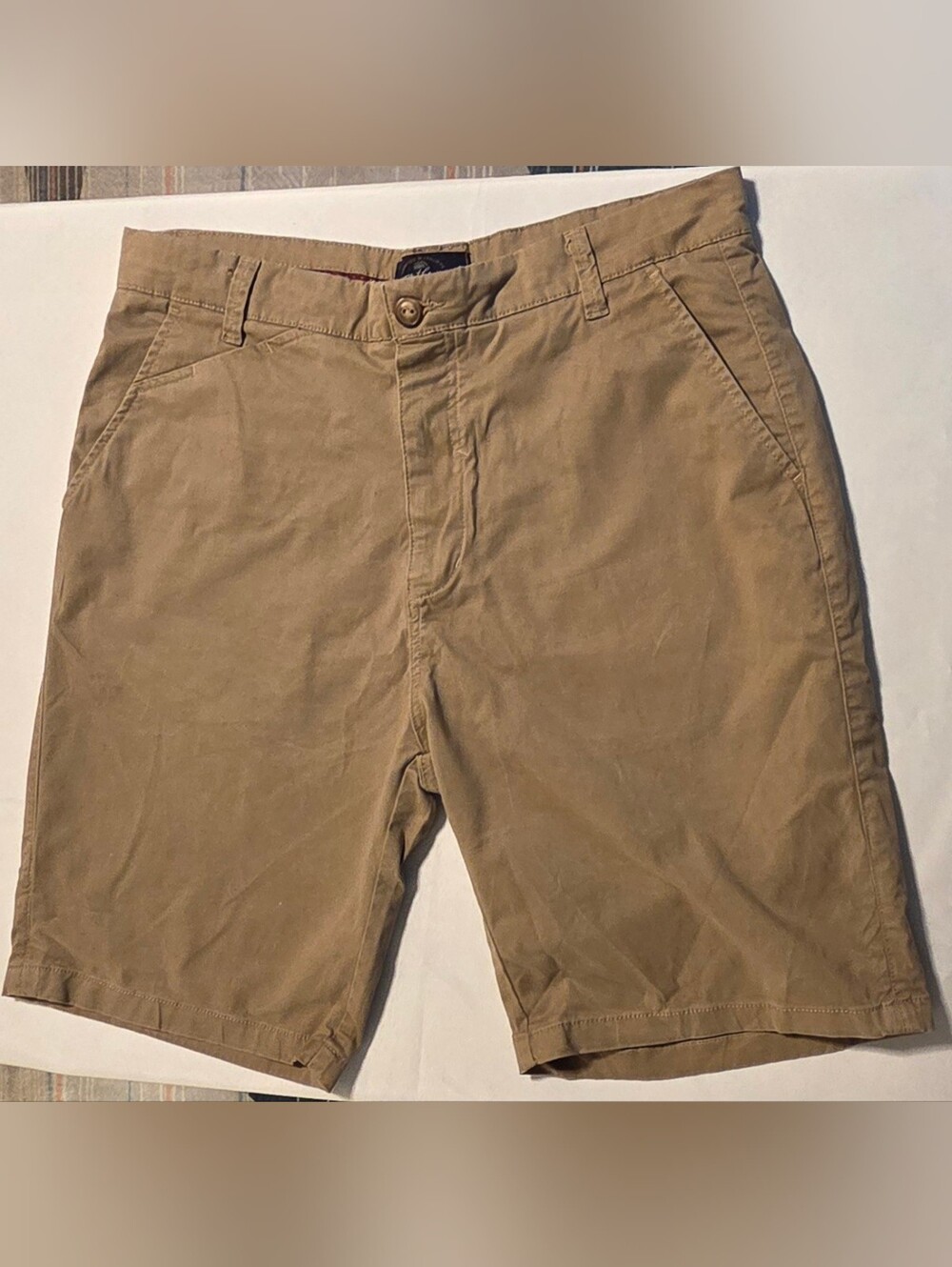 Across the Pond Signature Line Men's Khaki Chino Shorts Stretch Size 34